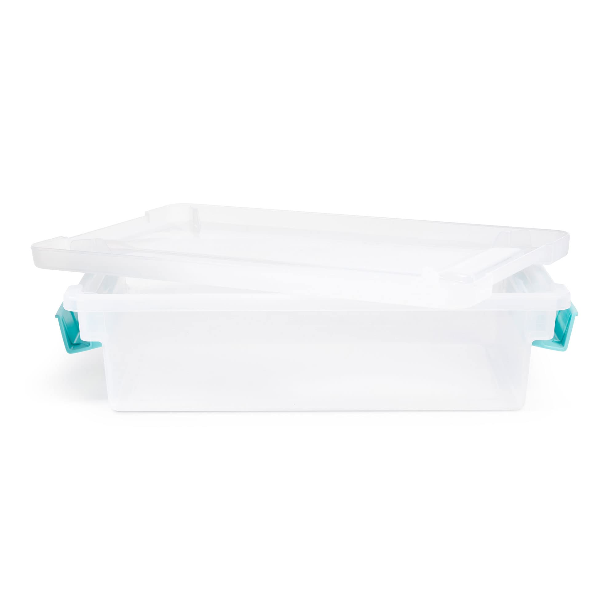 Sterilite Small Clip Box, Stackable Storage Bin With Latching Lid, Plastic Container To Organize Office, Crafts, Home, Clear Bas